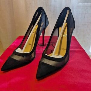 Christian Louboutin Black Mesh Heels